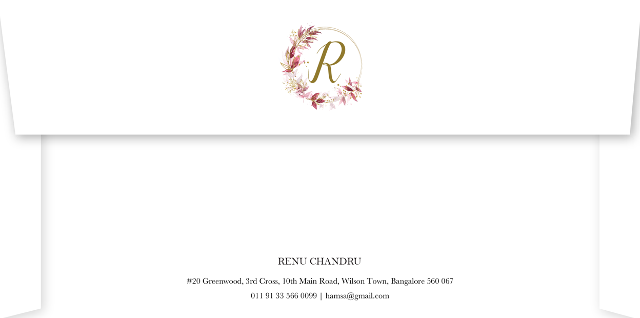 Letter Sheet Envelopes (8.7" x 4.3") - Floral Wreath