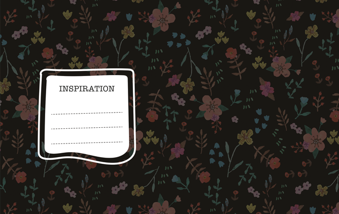 Hard Cover Pocket Notebook - Black Floral