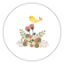 Cute Bird and Flower
