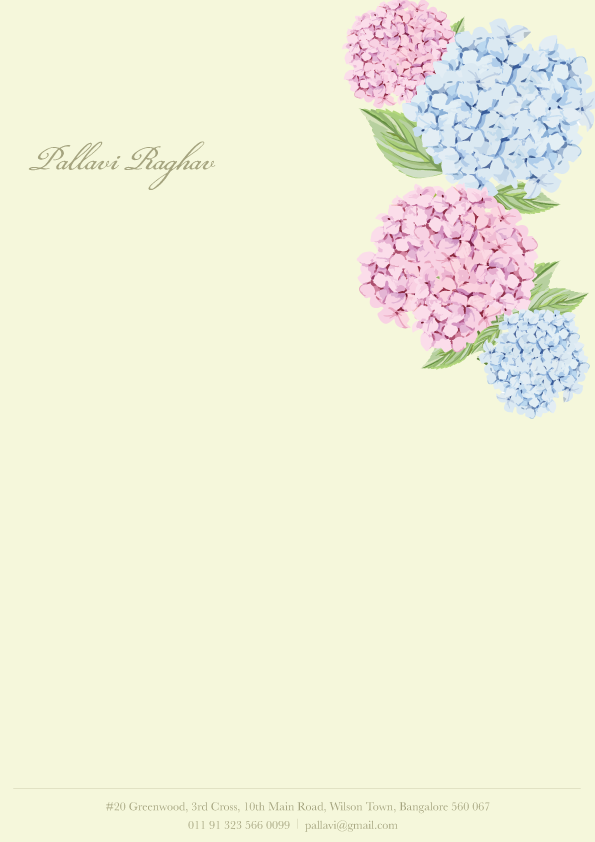 Letter Sheets - Hydrangea