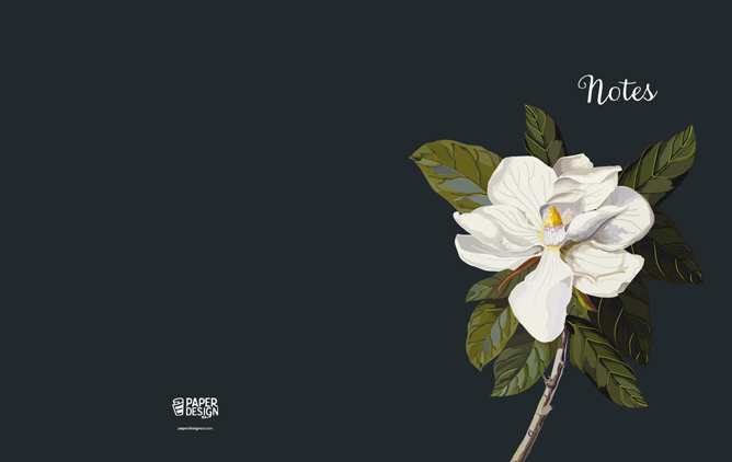Hard Cover Pocket Notebook - Magnolia
