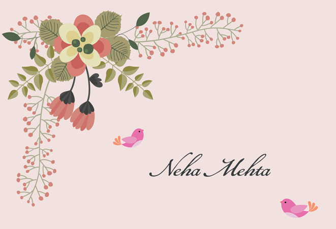 Cute Bird and Flowers