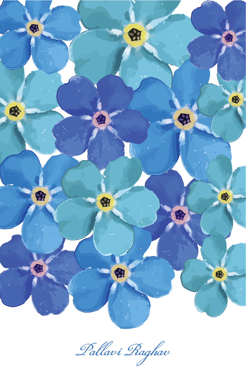 Large Notepads - Watercolor Blue Flower