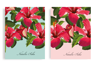 Hard Cover Pocket Notebook - Hibiscus