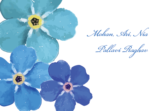 Watercolor Blue Flower