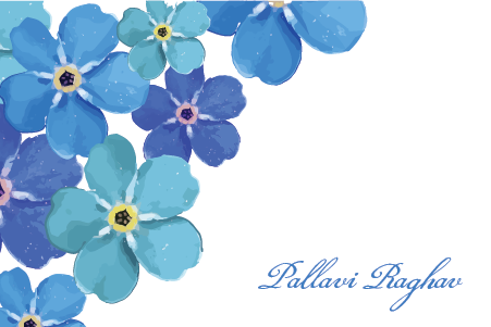 Watercolor Blue Flower
