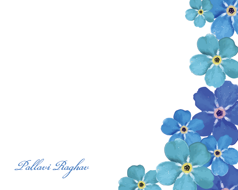 Watercolor Blue Flower