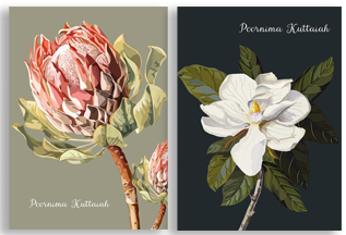 Hard Cover Pocket Notebook - Botanical