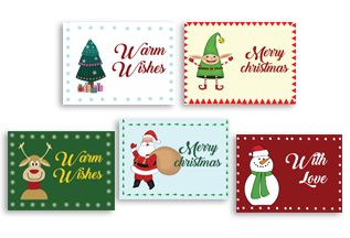 Xmas & Santa (Set of 10 Mini Cards with Envelopes)