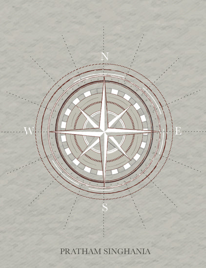 Compass Book Design Hard Cover Medium Notebook - Compass – Paper Design Co