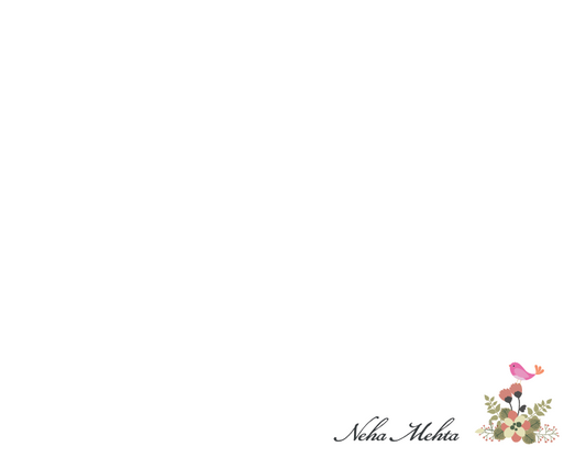 Cute Bird and Flower
