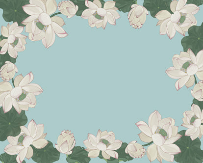 Flat Note Cards Envelope (5.5" x 4.4") - Lotus Blooms