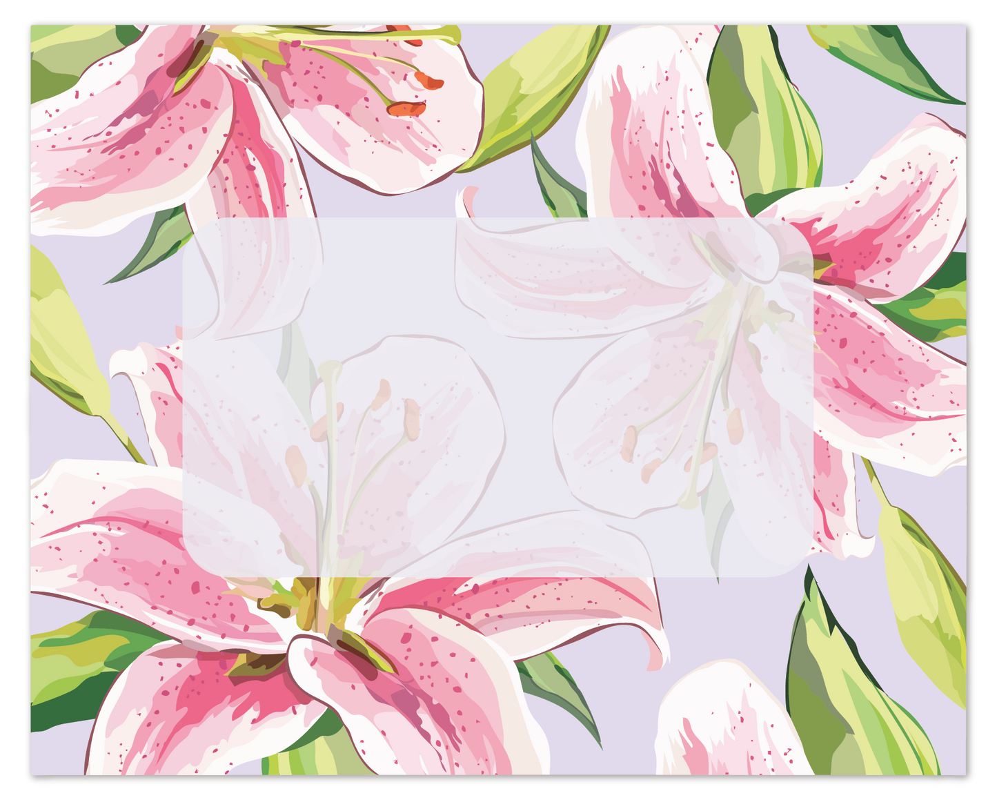 Flat Note Cards Envelope (5.5" x 4.4") - Lilies