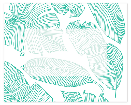 Flat Note Cards Envelope (5.5" x 4.4") - Tropical Leaf