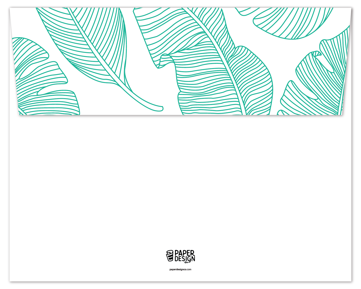 Flat Note Cards Envelope (5.5" x 4.4") - Tropical Leaf