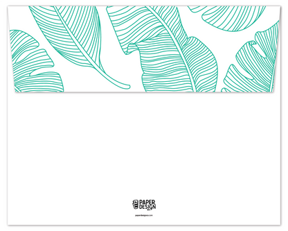 Flat Note Cards Envelope (5.5" x 4.4") - Tropical Leaf