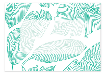 Folded Note Cards Envelope (4.4" x 3") - Tropical Leaf
