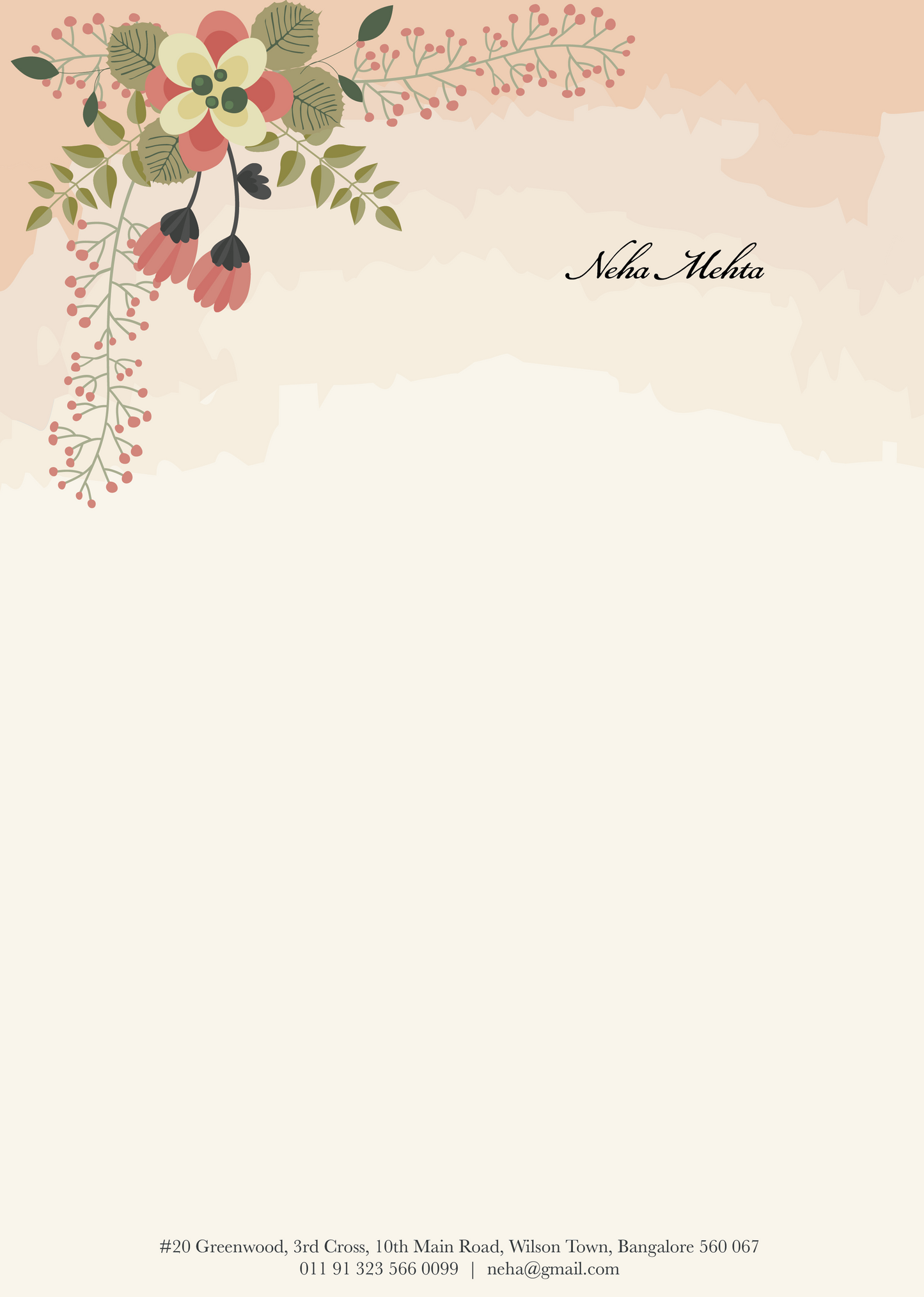 Letter Sheets - Cute Bird and Flowers