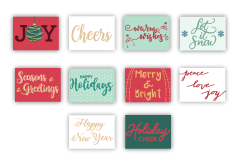 Christmas Type (Set of 10 Mini Cards with Envelopes)