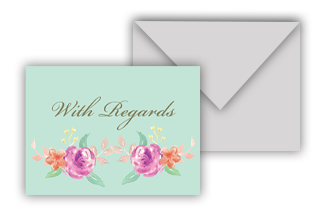 Floral - With Regards (Set of 10 Mini Cards with Envelopes)