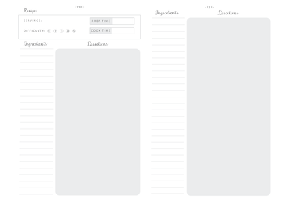 Pages for Long Recipes