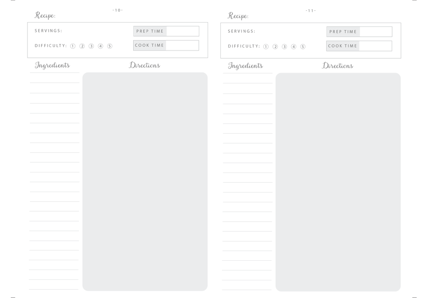 Pages for Short Recipes