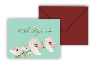 Watercolour Pastels - With Regards (Set of 10 Mini Cards with Envelopes)